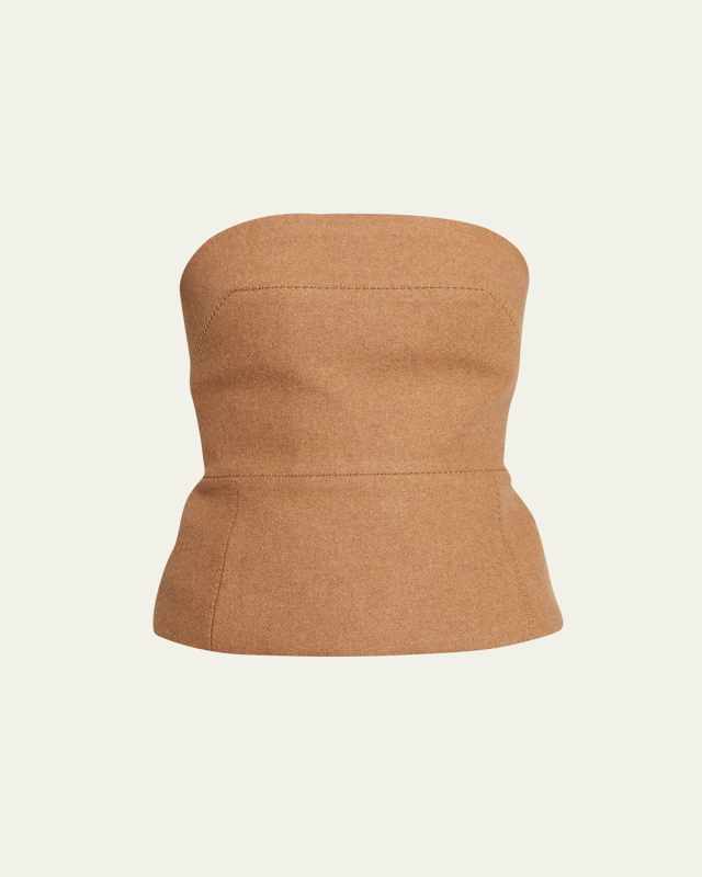Ciao Strapless Peplum Wool Corset Top